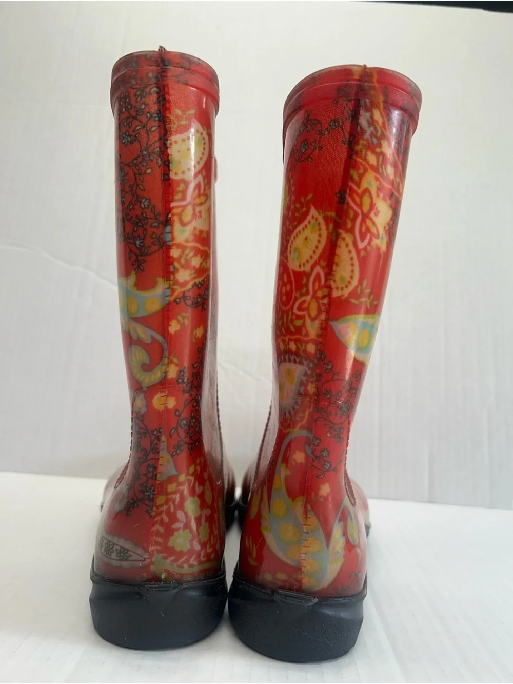 Sloggers Red Paisley Waterproof Rain & Garden Boots Size 10